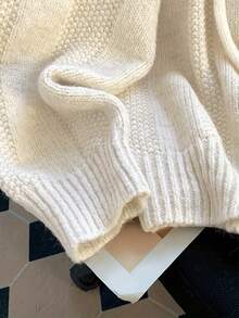 女士休闲连帽针织开衫，宽松长袖，前口袋，可调节抽绳兜帽，简约设计，舒适套头衫，秋冬