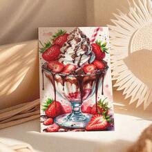 1 Pc Canvas Painting,Ice Cream, Strawberries, Chocolate, Milkshake Glass, Whipped Cream, Chocolate Drizzle, Striped Straw,Wood Framed Painting (1) Thickness 2.5 Cm/ 1 Inch-Home Decoration For All Occasions,Ideal New Year, Valentine's Day,Thanksgiving,Easter,Christmas Gift,Room Decoration Aesthetic,Wall Decoration Art,Perfect Gift,Autumn And Winter Wall Decoration,Living Room Decoration, Bedroom Decoration, Kitchen Decoration, Entry Decoration, Bathroom Decoration, Direct Wall Painting, High Quality Wall Painting Poster,Modern Home Decoration Stretched And Framed Ready To Hang - Black - View 6
