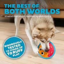 Outward Hound Skinz Durable Squeaky Dog Toy With Two Layers, Cherries, Red, Small - Bánh rán - Xem 3