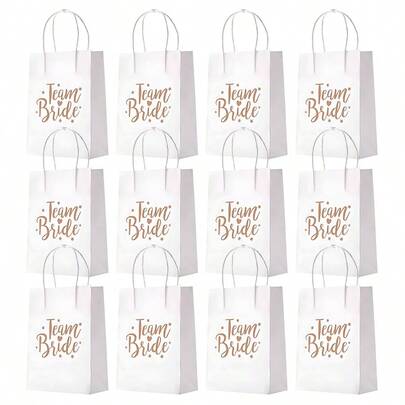 12pcs/Set Wedding Party Decorative Gift Bags Bride Party Handbag Valentine's Day Wedding Decorations