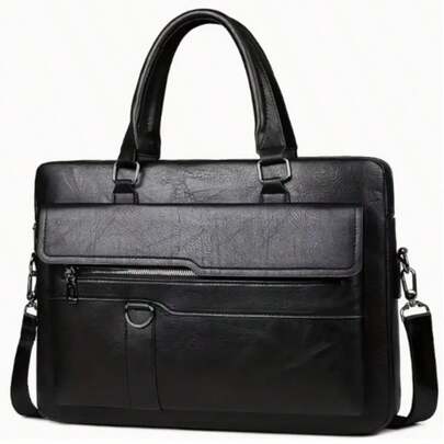 Men's Vintage Business Briefcase - Brown Laptop And Tablet Crossbody Bag With Adjustable Shoulder Strap, Multiple Compartments And Zippered Folders For Work Or Travel, Laptop Bag