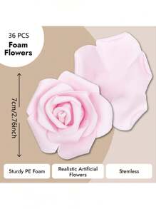 30 pièces Têtes de fleurs de rose artificielles en vrac, têtes de roses roses, fausses fleurs roses sans tige en mousse, mini fleurs de rose poussière rose pour DIY, Mariage, décoration de fête à domicile
