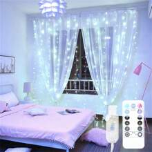 Guirlandes lumineuses féériques USB - Lumière blanche, Guirlandes lumineuses de fenêtre de vacances avec télécommande, Convient pour Noël, Mariage, Décoration de la maison