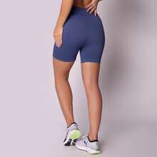 SELENE Bermuda Shorts Seamless Selene Ribbed Sport Women's Gym Fitness Basic Original - 靛藍 - 查看 1