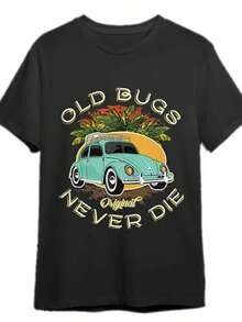 Summer Vintage Beetle T-Shirt Men'S Short-Sleeved T-Shirt Series Black PR - Black - View 1