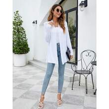 Newchoice Womens Casual Lightweight Long Sleeve Cardigan Soft Drape Open Front Fall Dusters (S-3XL) - White - View 8