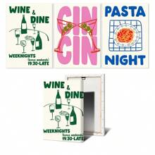 1pc/3PCS Fashion Cin Wine Pink Minimalist Kitchen Canvas Wall Art Print, Retro Wine Poster, Pasta Night Food Print, Bar Cart Wall Art, Bedroom Living Room Hallway Restaurant Art, Room Decor, Wall Decor, Home Decor, Summer Decoration, No Frame Gifts Birthday Graduation Kitchen Decor