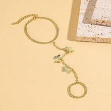 1pc Fashionable Minimalist Chain & Butterfly Element Ring Bracelet, Suitable For Daily Decoration And Wearing As Jewelry Accessories For Women