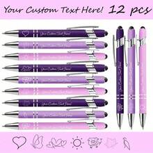 6/12/30 buah Pulpen Ballpoint Logam Kustom Personalisasi, Tulisan Halus, Alat Tulis Kantor Sekolah dan Bisnis, Tinta Hitam, Hadiah Personalisasi, Kembali ke Sekolah, Terukir, Hadiah Apresiasi Karyawan - MultiWarna - View 10