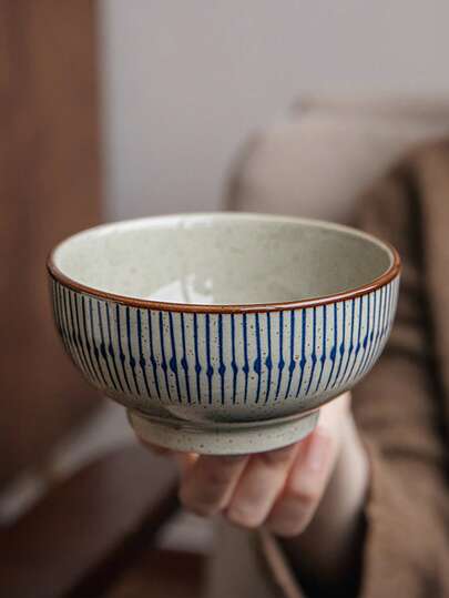 1pc/2pcs/4pcs Japanese Style Underglaze Ceramic Rice Bowls, Vintage Sesame Glaze Compact Rice Bowls, Japanese Sesame Glaze Ceramic Bowls, Underglaze Rice Bowls, Round Rice Bowls, Daily Dining Rice Bowls, Single Serve Rice Bowls, Family Gathering Rice Bowls, Retro Rice Bowls, Premium Rice Bowls,School Supplies