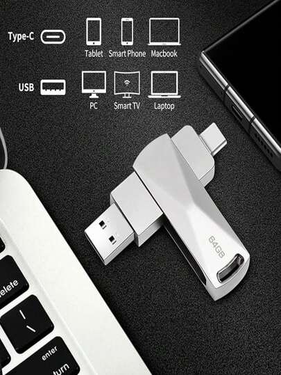 Pen Drive 2 Em 1 Dual Drive Usb-a E Usb-c