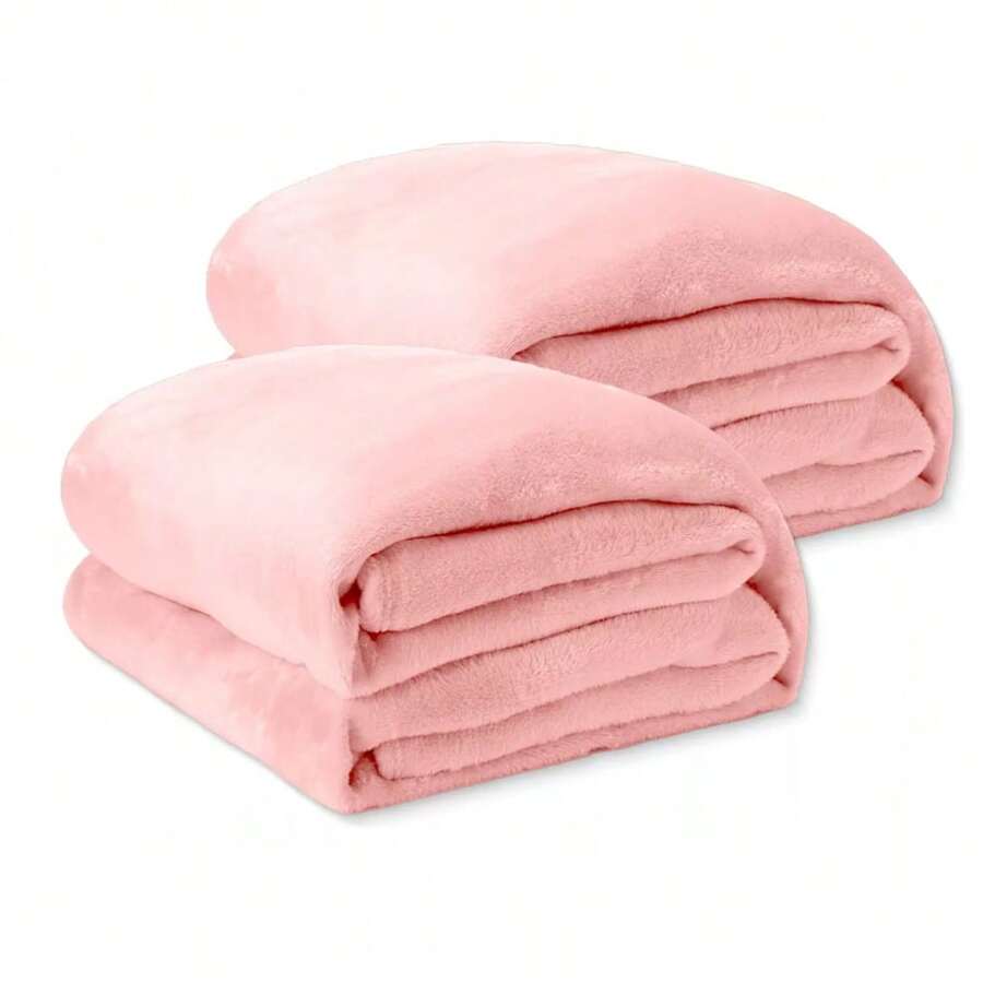 Kit 2 Plain Blankets For Couples In Microfiber 1.80 X 2.00 - Beauty & Comfort - KIT 2 PINK - View 1