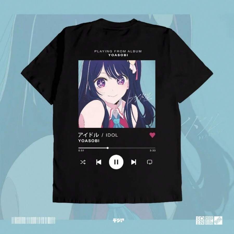 Idol Yoasobi Music Oshi No Ko Aqua Aqua Ruby Ai Hoshino Waifu T-Shirt Anime Manga Japanese DJA Cloth, Top For Women - màu đen - Xem 1