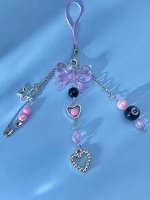 1 szt., Modny, ręcznie robiony brelok z żywicy z koralikami - styl punkowy, damski dodatek z klamrą w kształcie homara, zawieszka do torby samochodowej, szkolna gwiazda, uroczy gotycki Y2k