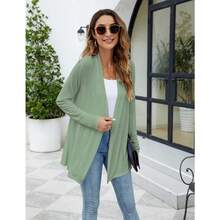 Newchoice Womens Casual Lightweight Long Sleeve Cardigan Soft Drape Open Front Fall Dusters (S-3XL) - Sage Green - View 8