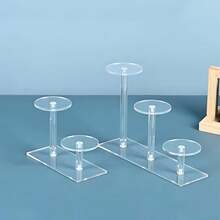3-vånings akryldisplayställ - smycken, kosmetika, blindlåda, transparent multifunktionell steghylla - Genomskinlig - Visa 5