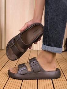Men's New Soft Sole Slip-On Slippers, Lightweight Open Toe Comfortable Sandals For Indoor, Outdoor, And Beach Wear
