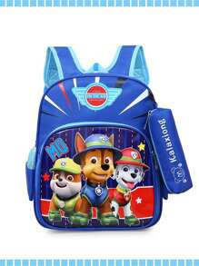 Paw Patrol, Kindergarten Children's School Bag, 3-4-6 Years Old Children's School Bag, Contains A Pendant Pen Bag, College, Cartoon Animals, Animation, Lightweight And Large Capacity, Travel Travel, Outdoor, Back To School Essentials