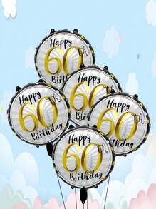 Balon folie auriu și negru de 18 inch, 5 buc/set, baloane rotunde cu numere pentru aniversarea a 21-a, 30-a, 40-a, 50-a, 60-a de ani, potrivit pentru petrecere aniversară, decor pentru petrecere de ziua de naștere