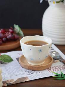 1pc/5pcs Cute Cartoon Heart & Bow Handle Ceramic Mugs, Family Gathering Tableware, Breakfast Milk Cup, Afternoon Tea Coffee Cup, Holiday Souvenir, Birthday Gift Back To School