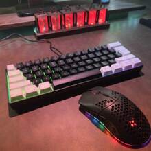 HXSJ kabelgebundene Tastatur mit USB-C abnehmbarem Kabel, tragbares Design, RGB-Beleuchtung und Membranstruktur, geeignet für Zuhause, Büro und Gaming Verwendung, nur kabelgebunden