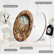 Desert Oasis 10-Inch Wall Clock Artisanal 3D Landscape, Southwestern Style, Silent Non-Ticking, Battery-Operated Perfect For Home, Office, Bedroom Decor Unique Gift Idea, Seller - Multicolor - View 7