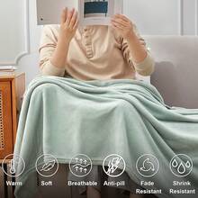 Sofa Blanket Living Room Cover SetFleece Blanket Twin Size, Soft Cozy Twin Blanket, Fuzzy Flannel Blanket Bed, Sofa, Couch, Travel, Camping, 60 X 80 Inches - 青瓷 - 查看 3