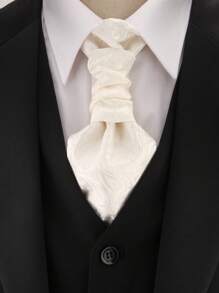 1 pieza Diseño sin corbata para hombre, adecuado para atuendo formal, negocios, esmoquin, gala