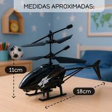 Helicóptero Voador por Indução com Luzes LED Brinquedo Infantil Recarregável Sem Controle - Multicolorido - Visão 7