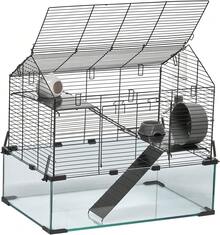 Hamster Cage, 360° Transparent Habitat, Large Space Dwarf Hamsters, Guinea Pigs, Rats - Removable Front Panel & Ventilation - 22.8"L X 15.0"W X 21.3"H - View 9