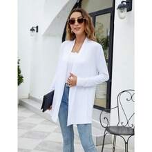 Newchoice Womens Casual Lightweight Long Sleeve Cardigan Soft Drape Open Front Fall Dusters (S-3XL) - White - View 4