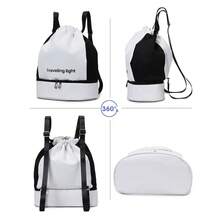 运动背包，带鞋隔层、可调节肩带、干湿分离，适合海滩、短途旅行、户外、健身房、游泳、篮球、徒步旅行 - 多种颜色可选