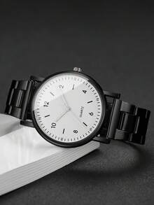 2 件/套女士休闲简约数字表盘石英腕表，时尚个性化配饰（不含表盒） - 黑色 - 查看 8