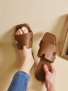 Women's H-Shaped Comfortable Sandals Versatile&Stylish Flat Sandals Casual Beach Summer Shoes - Màu nâu  Mocha - Xem 2