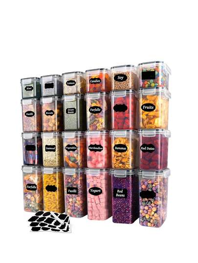 6/9/12/18pcs  Kitchen Gadgets,Sealed Pasta Boxes With LIDS, Labels And Markings - Versatile Containers For Pasta, Dry Food, Flour And Sugar - Kitchen Organizer And Storage, Dishwasher ,Stocking Stuffers For Women,Local Warehouse,Vanity