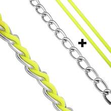 Dog Leash Chew Proof, Chain Leash Anti Chew Dog Leash For Large Dogs Heavy Duty, Indestructible Metal Leash Anti Bite Chain Link With Woven Cord Soft Padded Handle (Orange, 5FT) - 黃色 - 查看 5