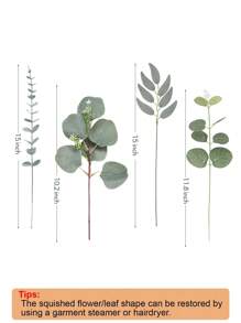 30pcs Eucalyptus Leaf Stems, With Fruit. Artificial Green Plants Plastic Flowers Suitable For Wedding Vase Bouquet Floral Arrangement Home Decor Flower Bouquet