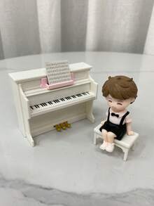 POKOJA LAND 1:12 娃娃屋场景迷你钢琴模型，迷你钢琴乐器玩具，配有椅子、乐谱、脚踏板、可开合的活动面板，ABS塑料材质，可DIY装饰，迷你玩具食物，迷你物件，非常可爱，品质优良，毕业礼物，玩具，1/12 娃娃屋配件 - 彩色 - 查看 19