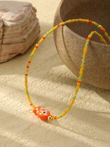 1 chiếc vòng cổ trang trí hình cá phong cách Bohemian dành cho nữ - Vòng cổ hạt cườm - Xem 6