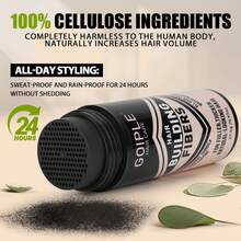 Goiple 27.5g Hair Fiber Filler Set - Hair Fiber Powder 27.5g, 120ml Styling Spray And Sprayer, Fills In Sparse Hair And Bald Spots, Instantly Creates Thicker, Fuller Hair (Black/Dark Brown) - 黑色 - 查看 5