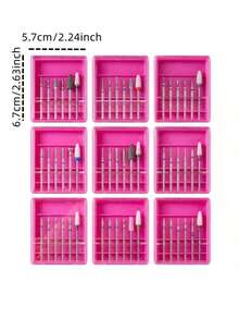 1set Mini Stainless Steel & Ceramics Pre-Processing Nail Art Polishing Head Remove The Nail Polish Adhesive Grinding And Polishing Bits Tool Removing Dead Skin And Excess Gel Nail Drill Bit General Cuticle Clean Nail Files Art Tools - Multicolor - View 8