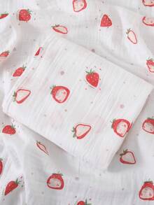 1件柔软透气婴儿平纹细布襁褓毯，110*110厘米 - 彩色 - 查看 1