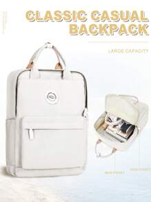Mochila Escolar Infantil, Mochila de Computador de Lazer Adequada para Notebook de 14 Polegadas/Tablet de 12,9 Polegadas, Mochila Escolar de 20L Simplicidade para Adolescentes, Mochilas para Laptop Leves com Compartimento para Laptop, Mochila de Mão com Vários Bolsos, Múltiplas Cores Disponíveis, Bolsa de 10*5*15 Polegadas