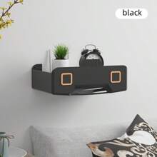 1pc Multifunctional WiFi Router Storage Box, Large Capacity With Multi-Port Ventilation Design, Plastic Material Organizer Shelf With Adhesive Strip And Fixing Screws, Available In Multiple Colors, Robot-Shaped Design Details, Suitable For Storing Router, Small Items, Wall-Mounted Organization