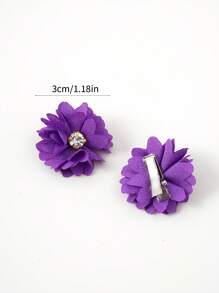 10pcs Girls Colorful Rhinestone Cute Flower Hair Clips, Barrettes, Hairpins For Everyday Use