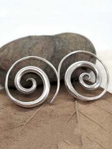 男女款简约螺旋环耳环