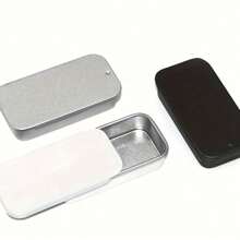 1PC Push-Pull Sliding Lid Tin Box - Mini Airtight Container For Candy/Lip Balm/Pills, Vintage Metal Storage Jar