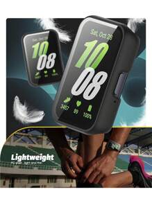 Custodia per orologio + pellicola protettiva per schermo compatibile con Samsung Galaxy Fit 3 da uomo e donna, custodia in PC rigido antiurto e antischeggiatura, compatibile con pellicola protettiva in vetro temperato HD, protezione posteriore per il polso dai danni