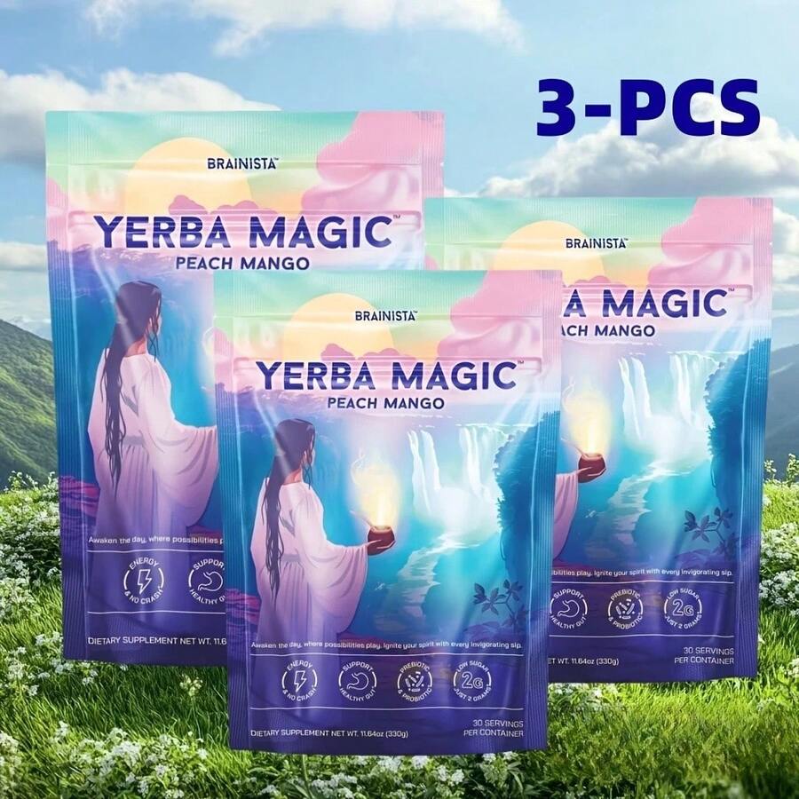 Malay Herbal Clean Energy Tea – Instant Yerba Mate Powder With Probiotics, Antioxidants & Apple Fiber | Vegan Wellness Drink | 330g Bag - 3 Pcs - View 1