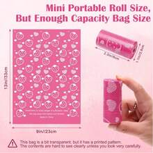 150pcs/10packs Pink Strawberry Scented Sanitary Pad Disposal Bags - Feminine Care Hygiene One-Time Mini Bags For Tampons, Pads, Diapers - Multicolor - View 10